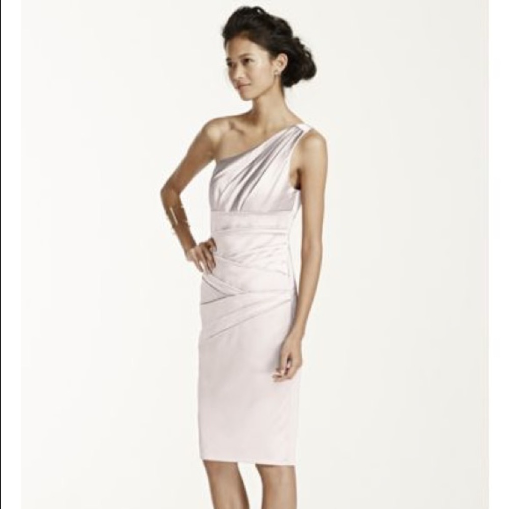 One Shoulder Short Pink Dress